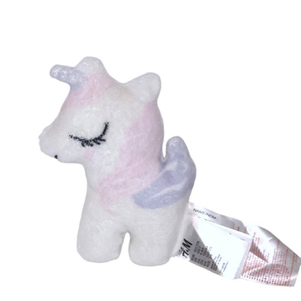 H&M Unicorn Lovey Plush Stuffed Animal Toy 6.5"